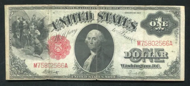 Fr. 38 1917 $1 One Dollar Legal Tender United States Note Very Fine