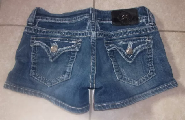 Miss Me Denim Jean Shorts Flap Pocket Size 28 98% Cotton 2% Elastin Low Rise