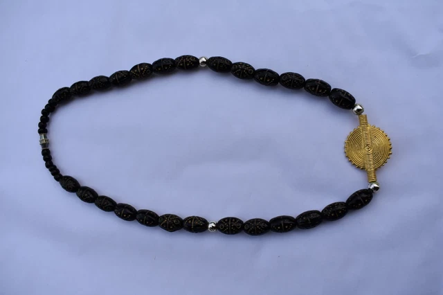 Collier Ethnique En Perles De Cauris Sur Cordon Noir - Mixte Homme/femme, Thème Plage, Neuf Sans Emballage