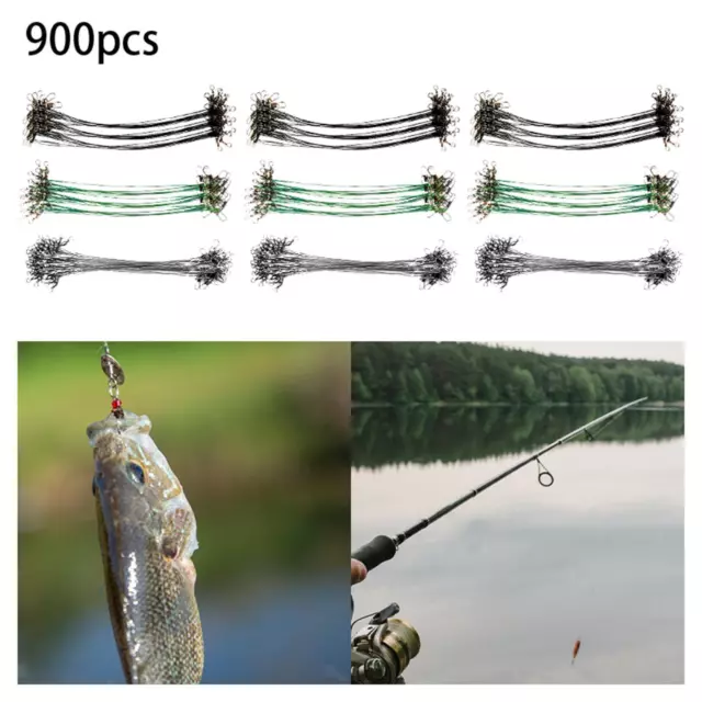 100x Fishing Leader Lightweight Compact Sturdy Heavy Duty with Swivels Wire