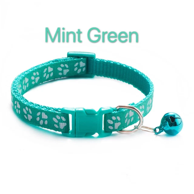 Collar Pet Dog Cat Puppy Kitten Adjustable Neck Strap Nylon Buckle Clip & Bell