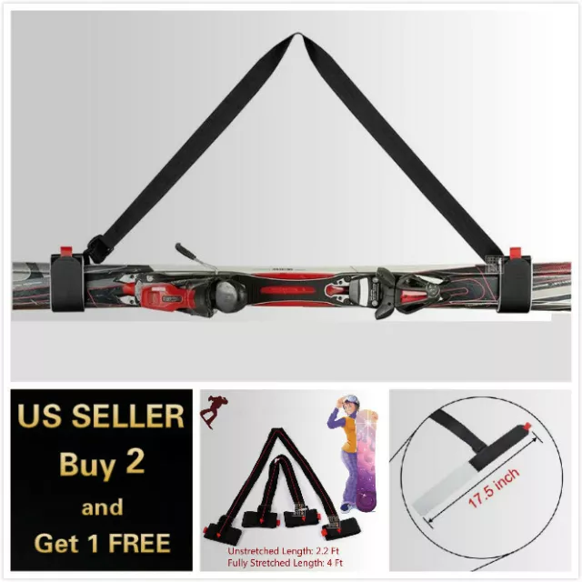 Ski Board Carrier Shoulder Belt Snowboard Fixed Straps Adjustable Bandage