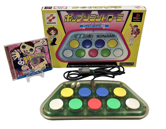JAPANESE PS1 Konami Pop'n Music 5 + Controller Sony PlayStation NTSC-J Import