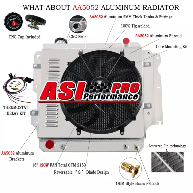 3 Row Radiator Shroud Fan Relay Fit 1987-06 Jeep Wrangler YJ/TJ/LJ RHD 4.0L 6Cyl