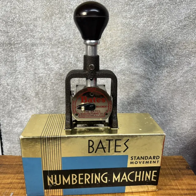 Bates Standard Multiple Movement Numbering Machine Stamp 6 Wheels Style A