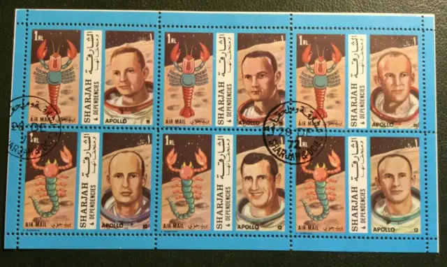 Émirat de Sharjah 1972 Mini Feuille  oblitéré Espace, astronautes