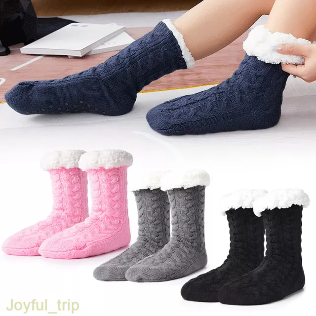 Slipper Socks Winter Ladies Non Slip Soft Cozy Slipper Socks Fleece Lined  Fluffy