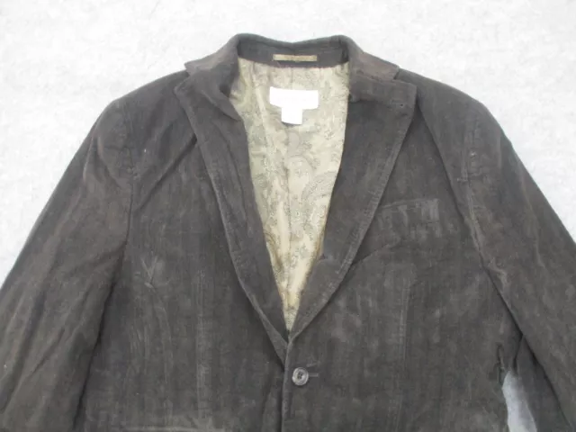 Pronto Uomo Blazer Mens Small Brown Black Striped Jacket Coat Corduroy 3