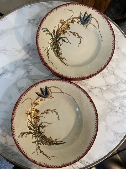 Lot De 6 Assiettes Plates Geneviève Lethu Modèle Yseult 1997 Porcelaine