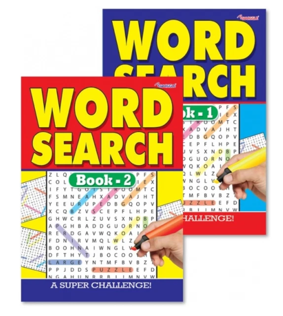 2 x A4 Large Print Word Search Puzzle Book Books 272 Puzzles Pages Trivia Uk