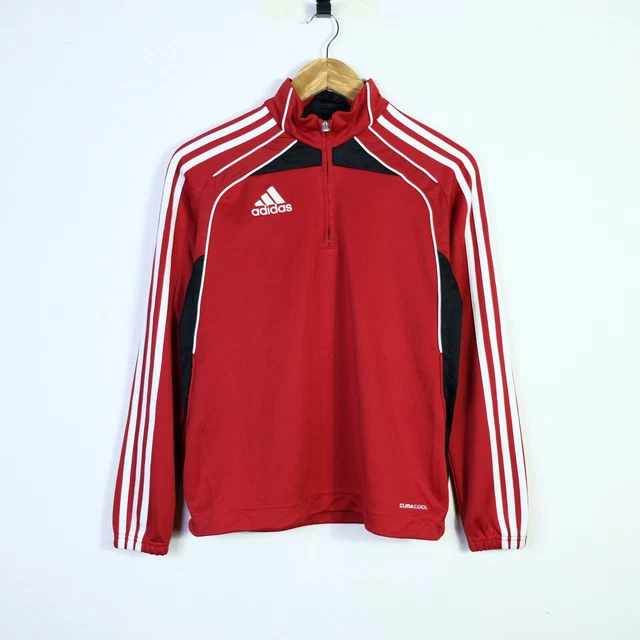 Felpa ADIDAS Taglia S Uomo Poliestere Rossa Man Hoodie Pullover Sweater Sportiva