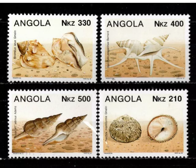 Angola, Sc #863-66, MNH 1983, Seashells, Marine Life