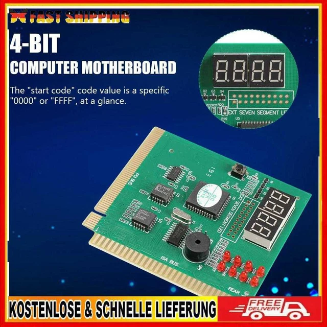4-Digit PC Analyzer Diagnostic Post Card Motherboard Fault Tester for ISA PCI