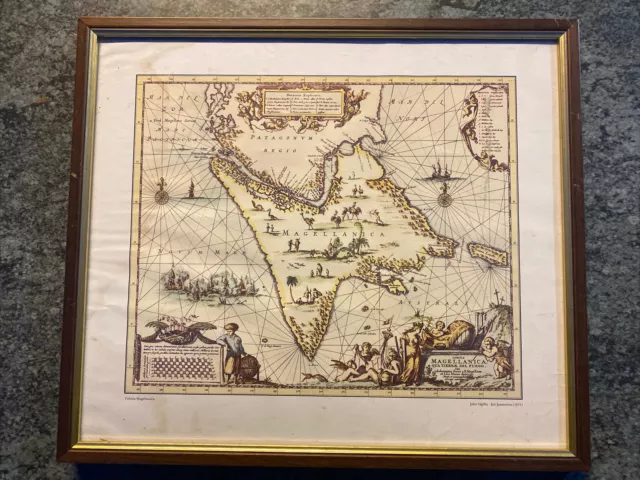 Framed Print - Tabula Magellanica - John Ogilby Jan Janssonius 1671