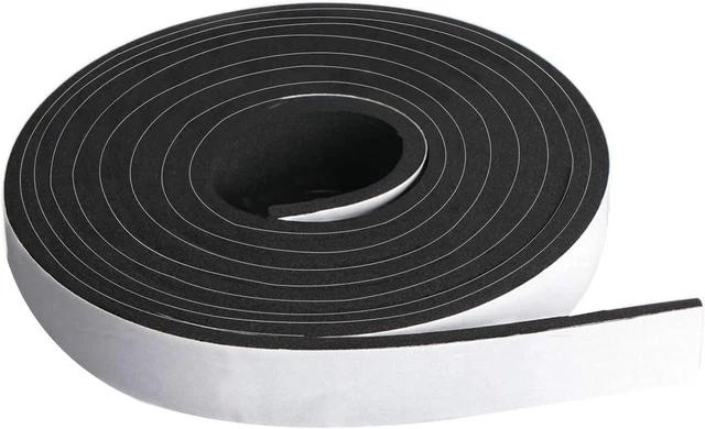 Neoprene Foam Strip Roll by Dualplex, 1" Wide x 10' Long x 1/8" Thick, Black
