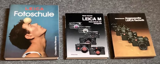 3 Bände LEICA Fotoschule LEICA M Hohe Schule Fotografie Angewandte LEICA-Technik