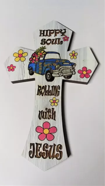 DECORATIVE WALL CROSSES, Live, Love, Rolling with JESUS, Small cross