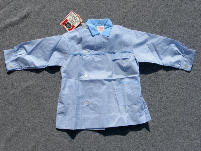 Authentique vintage Blouse Tablier enfant carreau vichy bleu - Nylfrance 12 ans Authentique vintage Blouse Tablier enfant carreau vichy bleu - Nylfrance 12 ans