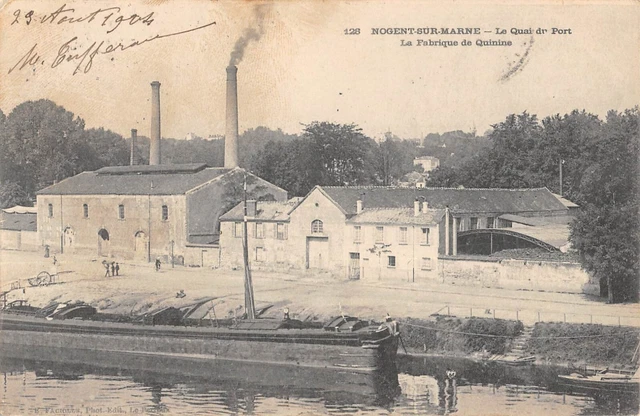 Cpa 94 Nogent Sur Marne / Le Quai Du Port / La Factory De Quinine