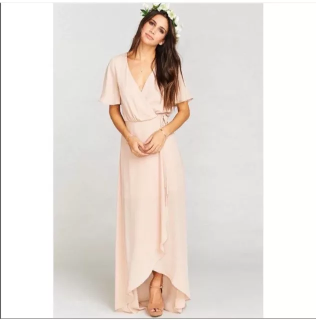 Show Me Your Mumu Dress Women's Medium Sophia Wrap Maxi High Low Bridesmaids