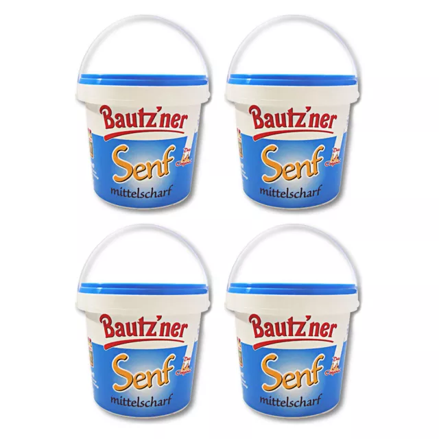4er Pack Bautzner Senf mittelscharf im Eimer (4 x 1000 ml)