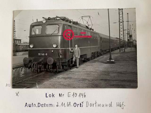 E-Lok E10 146 im Hbf Dortmund 1969 I Historisches Eisenbahn Foto