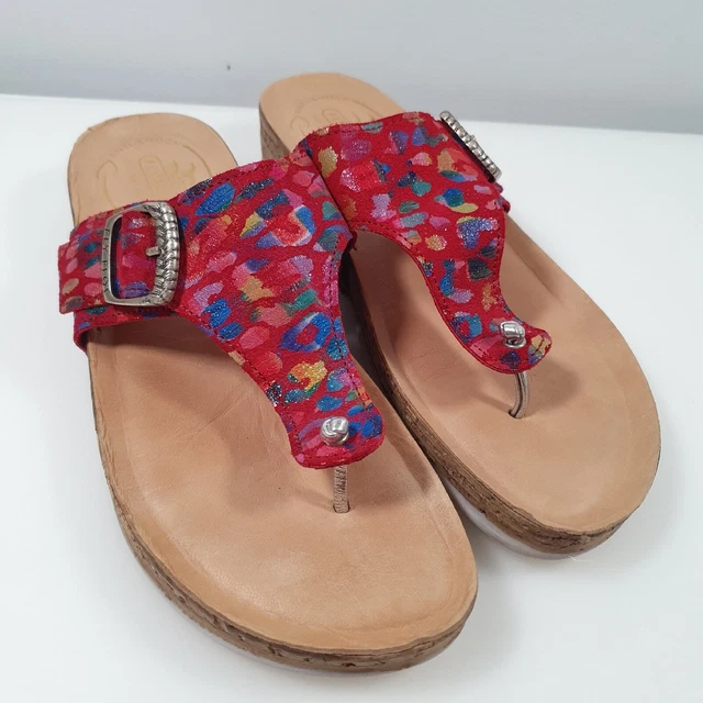 FLY FLOT TOE Post Sandals Size 5 Multicoloured Metalic Anatomic