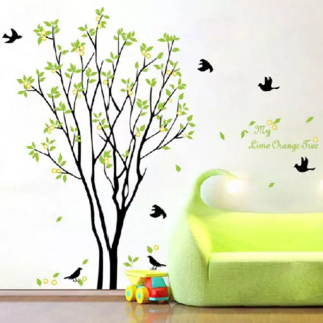 Large Tree Birds Leaves Vinyl Wall Decal Stickers Living Room Bedroom Home Decor