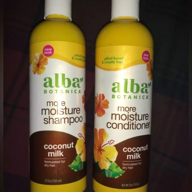 Alba Botanica Drink It Up Coconut Milk, Duo Set Shampoo and Conditioner 12oz ea