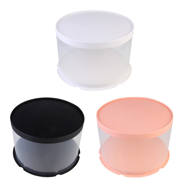 3 piezas caja de pasteles cajas de plástico para dulces contenedor de pasteles negro
