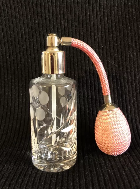 Vintage Cut Glass Crystal Perfume Bottle Atomiser