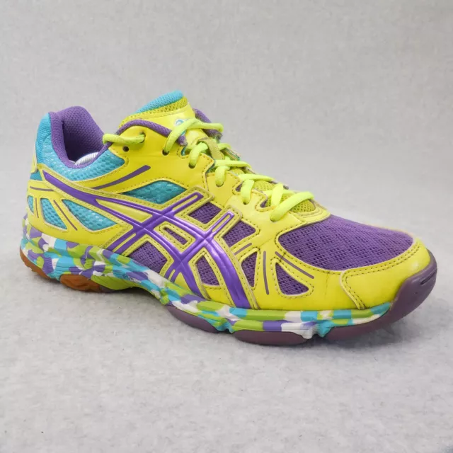 Asics Gel Flashpoint Womens Shoes Size9  Purple Yellow Running Sneakers B256N