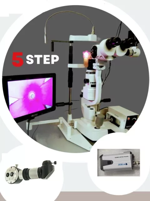 Slit Lamp Haag Streit Type 5 Step, Applanation Tonometer Beam Spiltter & Camera