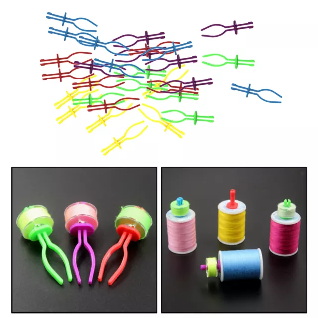 30x Spulenclips Klemme Stickgarn Spool Clip Nähzubehör Werkzeug