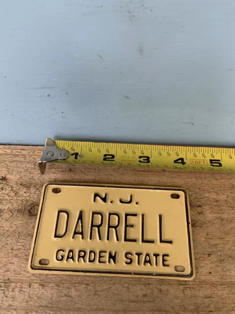 Old School JERSEY Bike License Plate “DARRELL”—SCHWINN Stingray,Mongoose BMX Old School JERSEY Bike License Plate “DARRELL”—SCHWINN Stingray,Mongoose BMX