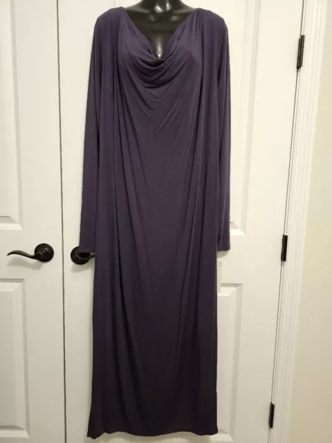 LUNA LUZ Jersey Purple Dress Long Sleeve Size : M
