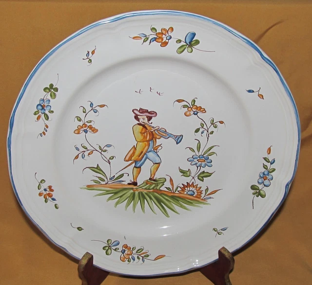 5 ASSIETTES PLATES en faience de Gien Oiseaux de Paradis EUR 40,00
