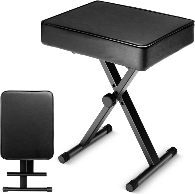 CAHAYA Keyboard Piano Bench 7cm Padded X-Style Adjustable Height Piano Bench for