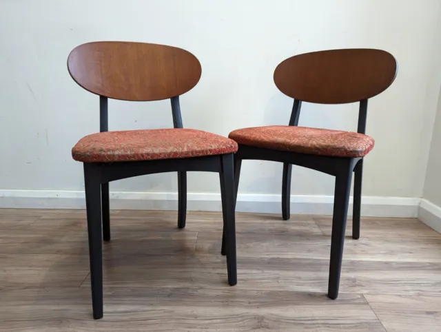 2 x Mid century G Plan Tola and Black butterfly back dining chairs teak retro v