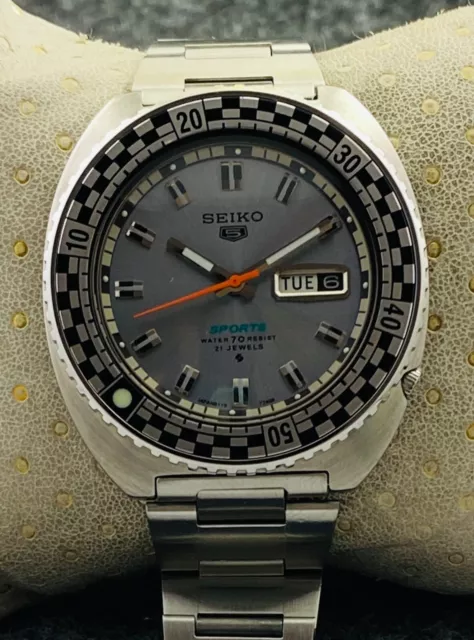 Vintage Seiko 5 Sports Rally Diver Edition Automatic 6119-7173 Men Watch Working