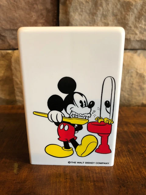 VINTAGE WALT DISNEY Mickey Mouse Brushing Teeth Dixie Cup Holder