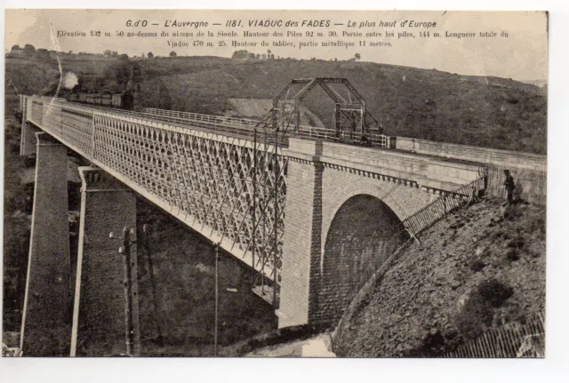 L'AUVERGNE Puy de Dome CPA 63 train on the viaduct of the fades