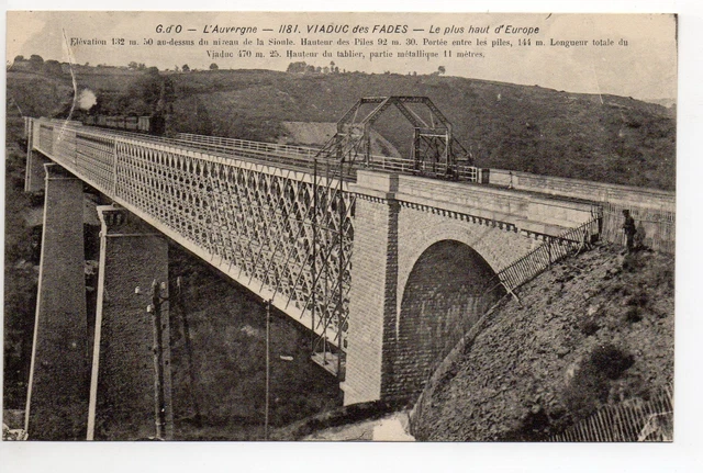 L'AUVERGNE Puy de Dome CPA 63 train sur le viaduc des fades