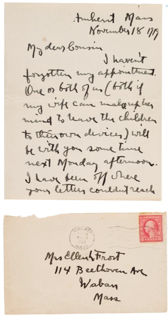 Robert Frost Rare 1919 Autograph Letter with Envelope ~ Early Photo and books