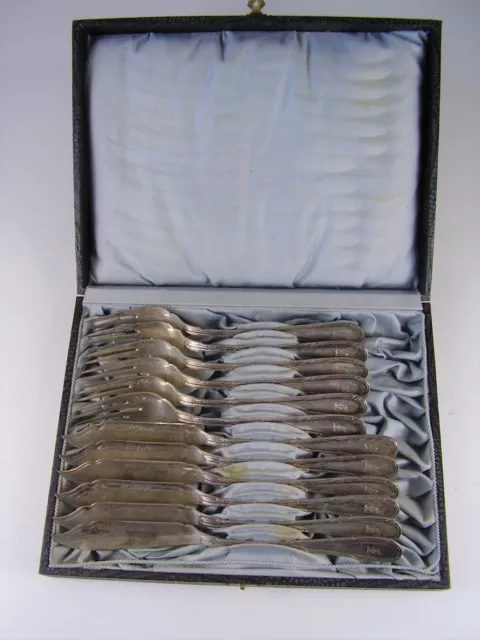 Antikes 800 Silber Jugendstil Fischbesteck um 1900 / 570g