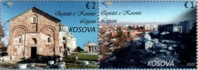 Kosovo 2022 - Cities of Kosovo, Lipjan, Se-Tenant Pair - MNH