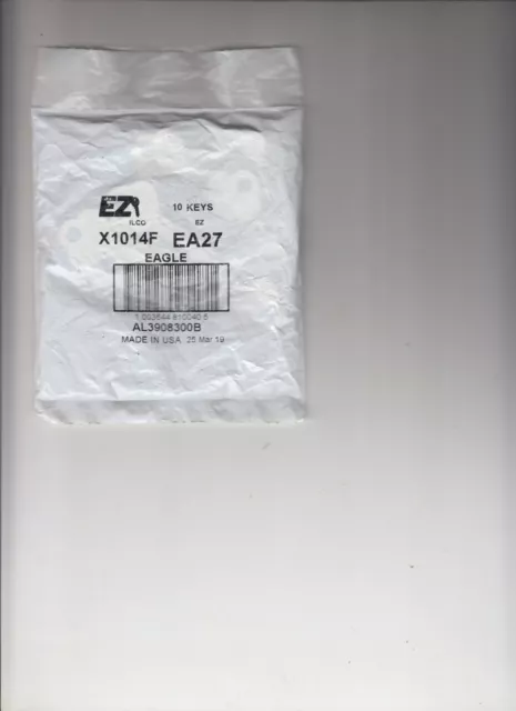 10 Pack Ilco X1014F Ea27 Eagle Nickel Plated Key Blanks