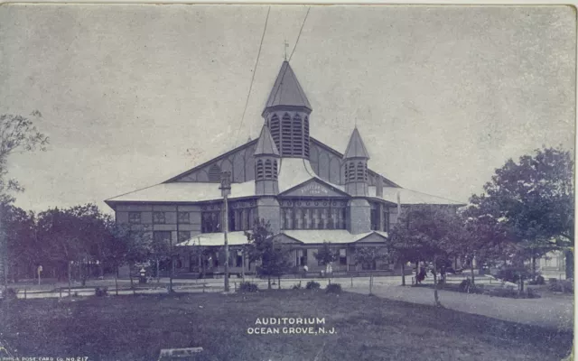 RARE 1920’s Postcard - Ocean Grove New Jersey - Auditorium - Jersey Shore PC