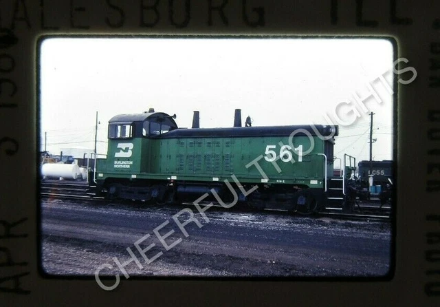 Original '81 Kodachrome Slide BN Burlington Northern 561 NW2 Galesburg, IL 25W38