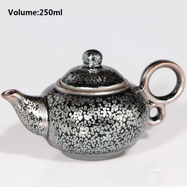 JZ220331-242 Chinese Jian zhan Tenmoku Teapot Porcelain Tea Pot Yuteki Glaze